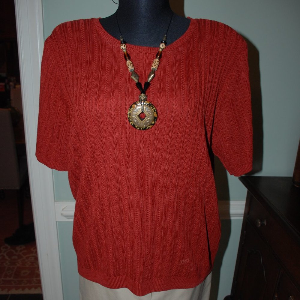 Nwot Alfred Dunner Deep Rust Shell - image 1